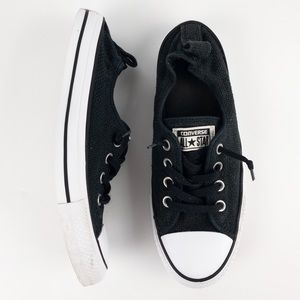 Converse Chuck Taylor All Star Shoreline Knit Slip Low Top Black White Women's 9